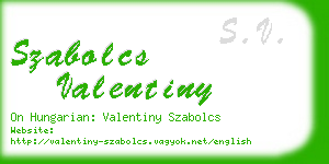 szabolcs valentiny business card
